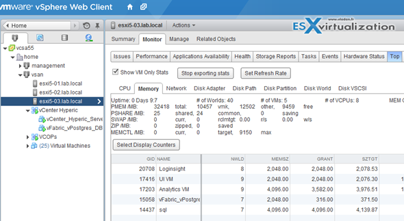 ESXTOP vSphere Web Client Plugin