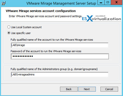 VMware Mirage installation