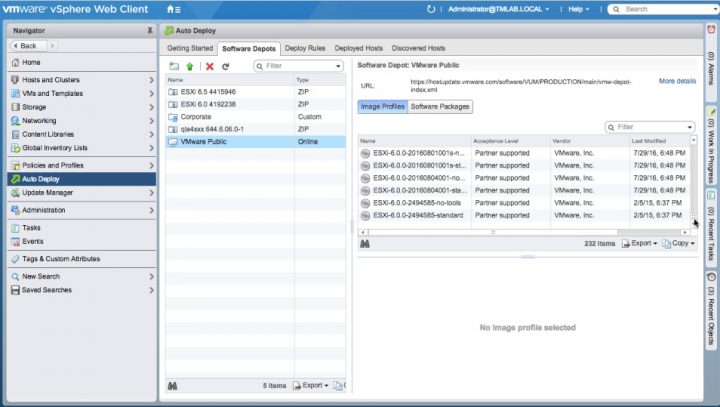 VMware AutoDeploy new GUI in vSphere 6.5