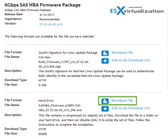 DELL 6Gbps SAS HBA Firmware Package