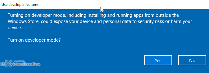 Enable Developer Mode of Windows 10