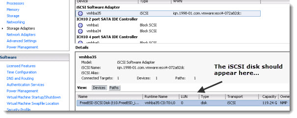 How to configure FreeNAS 8 iSCSI connection to ESX(i) server