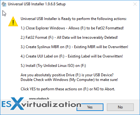 You'll need to format the USB stick - Yes