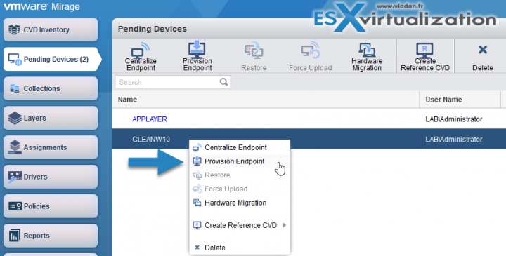 How to Apply a VMware Mirage Base Layer