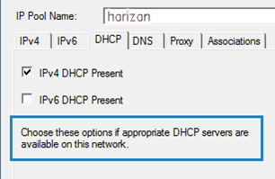 IP Pool DHCP Options