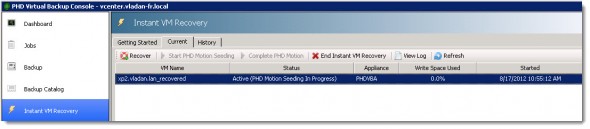 PHD Virtual Backup 6.0 - Instant VM Recovery and PHD Motion