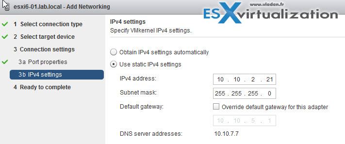 Multi-nic vMotion with VMware vSphere - IP address