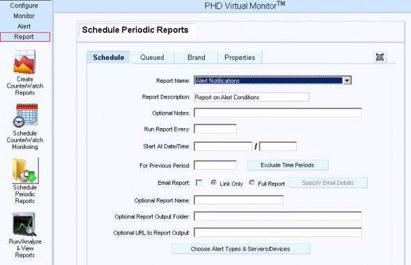 Phd Virtual Monitor dashboard reports