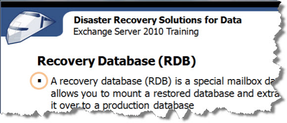 Use Recovery Database in Exchange 2010 for restoring individual emails