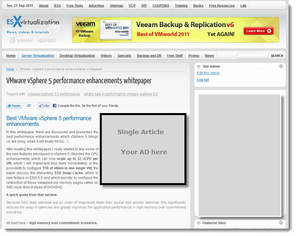 Single article option - displayed on every single article on my web