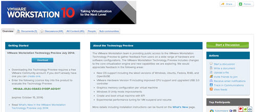 VMware Workstation Tech Preview June 2014
