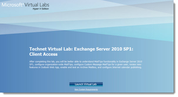 Microsoft Technet Virtual Labs - Free for anyone with Windows and Internet Explorer