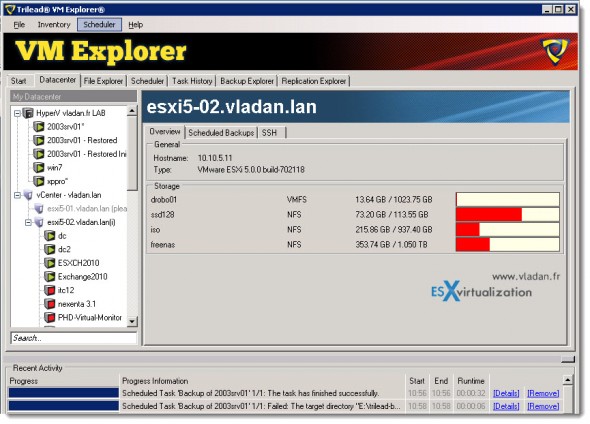 Trilead VM Explorer 4.0 - Hyper-V and VMware backups from the single pane of glass