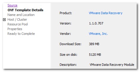VDR - VMware Data Recovery