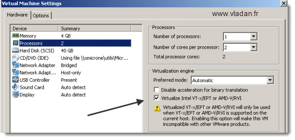 VMware Workstation 8 settings for Hyper-V to be able to run Nested VMs