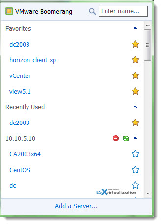 VMware Boomerang Update - a free tool to connect to multiple vCenter Servers or ESXi hosts