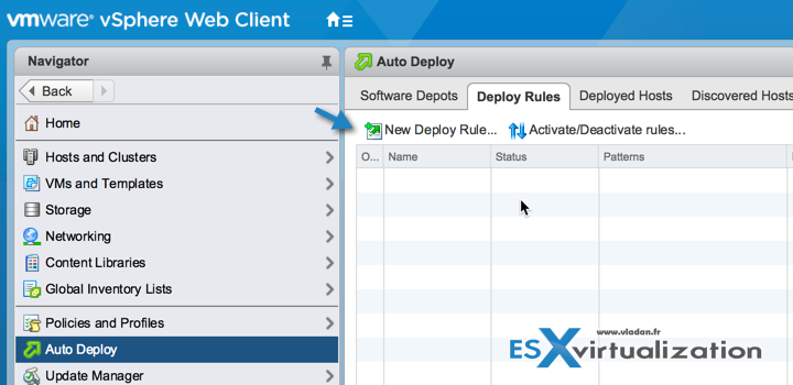 VMware vSphere 6.5 AutoDeploy and Deploy Rules Button