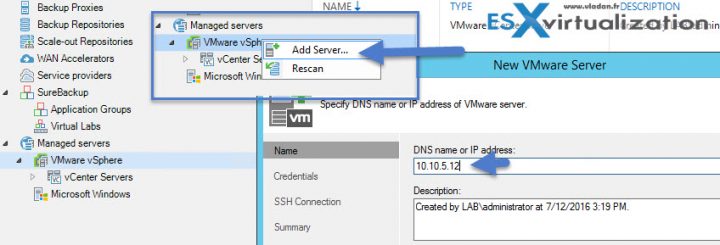 How to Restore vCenter VM with Veeam Instant Recovery - Add Management Server