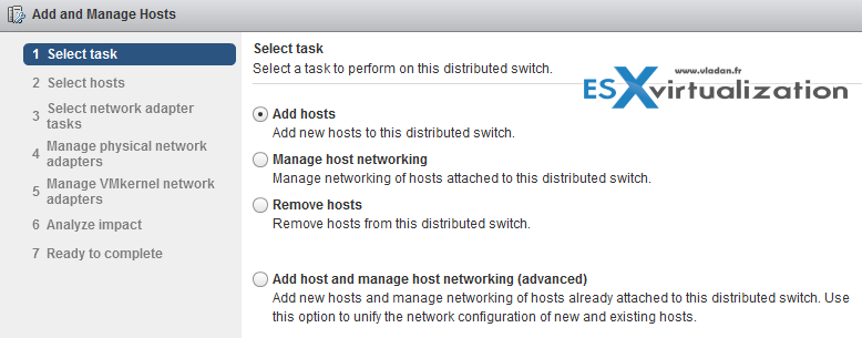 Add Host to vDS