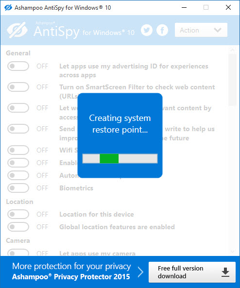 Windows 10 AntiSpy from Ashampoo