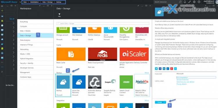 How to backup a system to Azure
