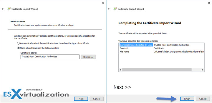 How to Stop the Self-Signed Cert warning when connecting to vCenter