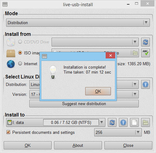 LiveUSB - Install Linux on USB stick