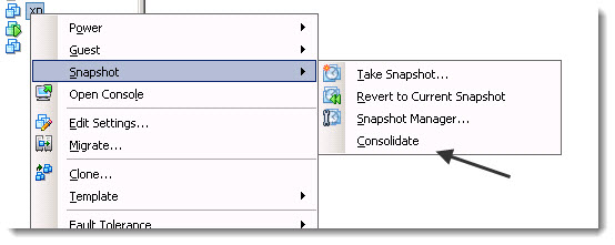 consolidating snapshots in VMware vSphere-5