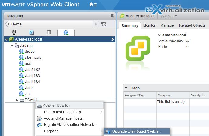 How to upgrade vSphere distributed switch to the latest version