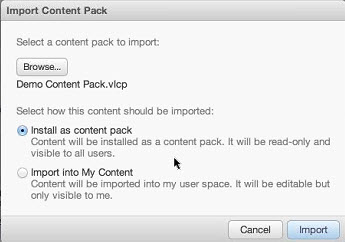 You can now import content pack for Editing