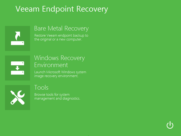 Veeam Endpoint Backup recovery ISO