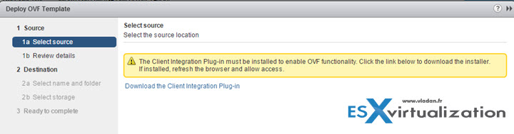 vSphere client integration plugin error