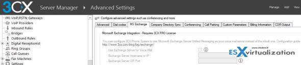 3CX Phone system - Exchange Integration