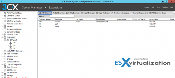 3CX Phone System - Add new extension
