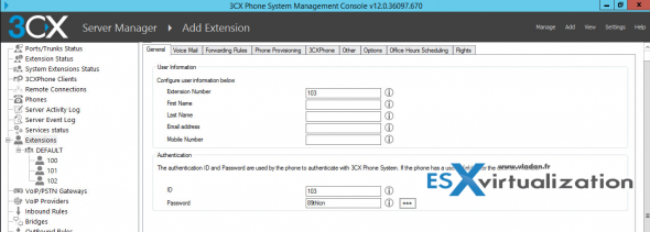 3CX Phone System - Add new extension