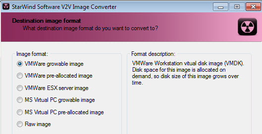 Starwind V2V Converter - VHD to VMDK