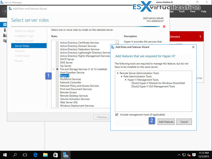 How to install Hyper-V 2016 on VMware ESXi