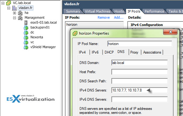 VMware vSphere IP pools