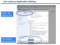 VM advanced settings for low latency applications