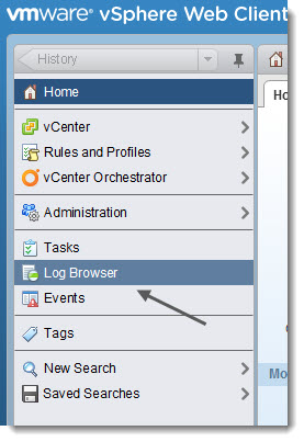 New vSphere Web Client with Log Browser Plugin