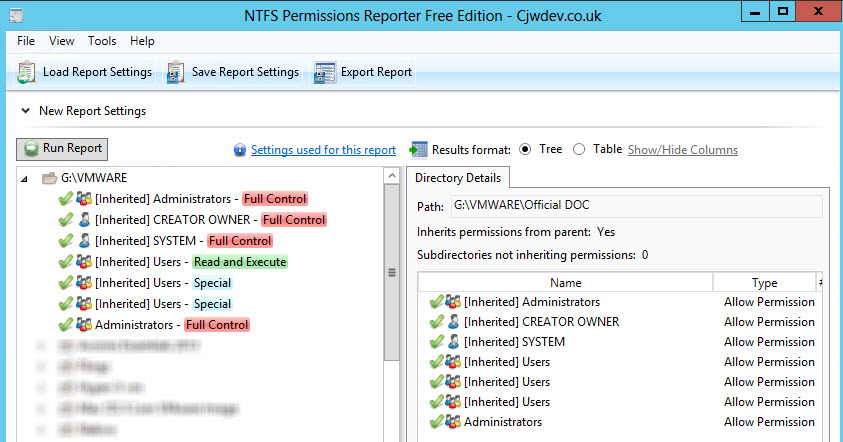 Ntfs folder permissions reporting tool