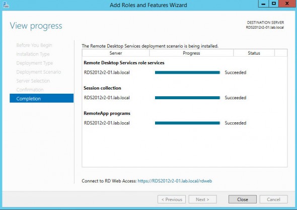 RDS Quick Start Session Deployment