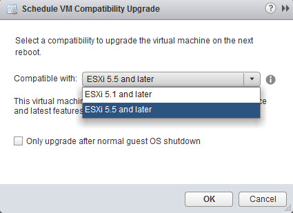 Scheduled virtual hardware compatibility upgrade
