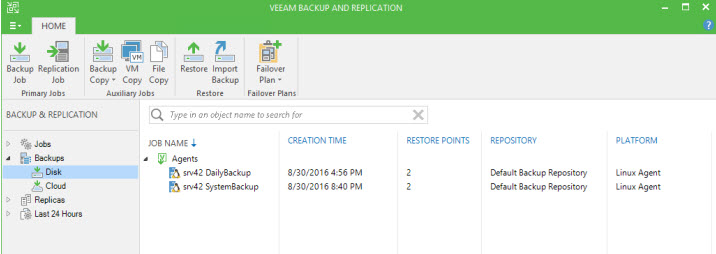 Integration within the Veeam Backup Console