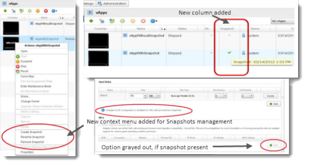 vCloud Director 5.1 New Features - Snapshots of VMs and vApps