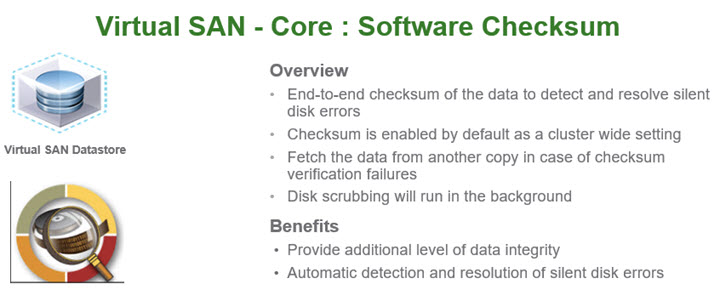 VMware VSAN 6.2 - Software Checksum