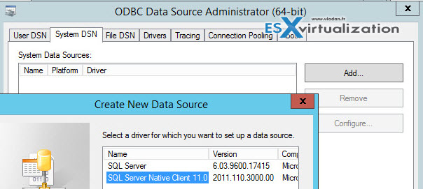 ODBC Connection to Horizon View Composer Database