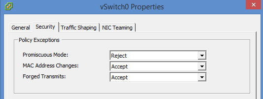 VMware Network security Policy at the switch level