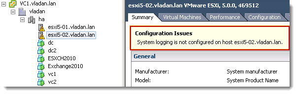 system logging not configured