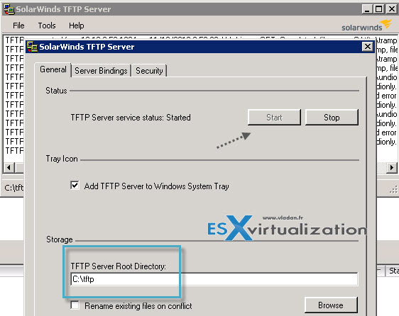 Setup of TFTP server on vCenter server